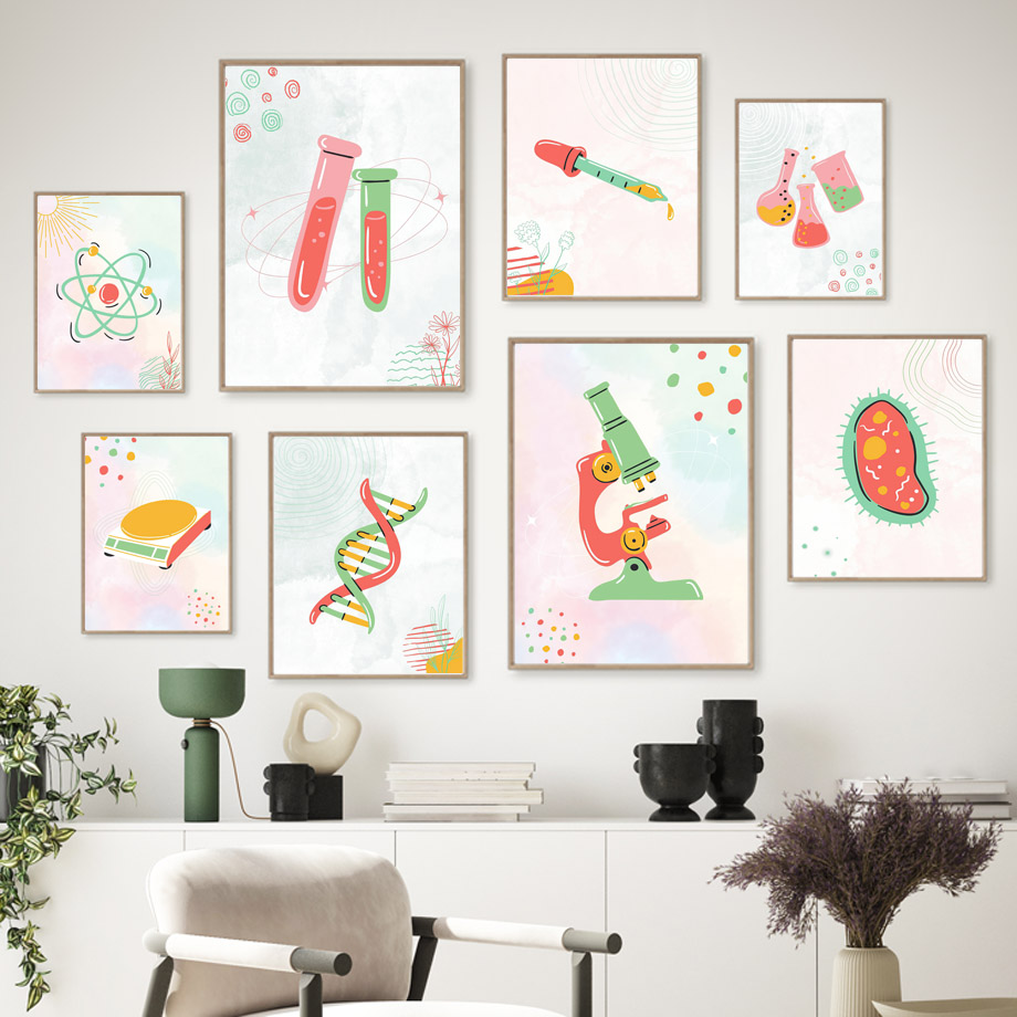 1pc frameless Canvas Painting  - Science Nursery avaliação e preço