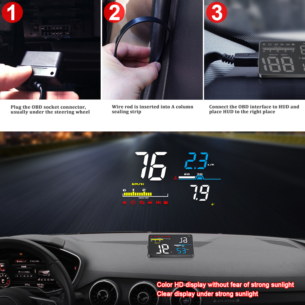 D5000 Digital OBD2 Car Windshi - Anemometer Wind Speed avaliação e preço