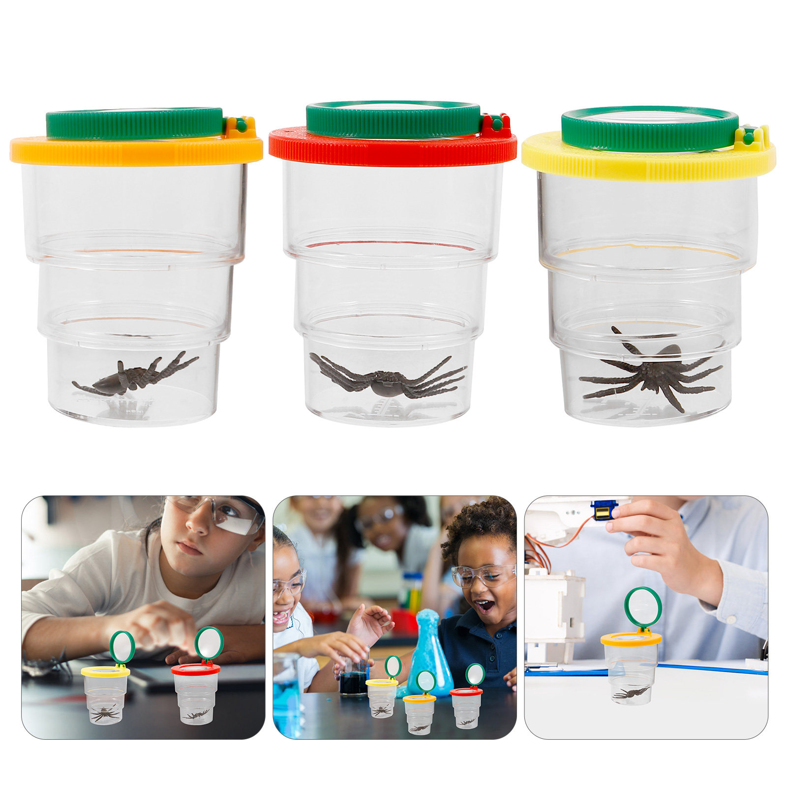 3Pcs Magnifier Box for Observi - Science Toy avaliação e preço
