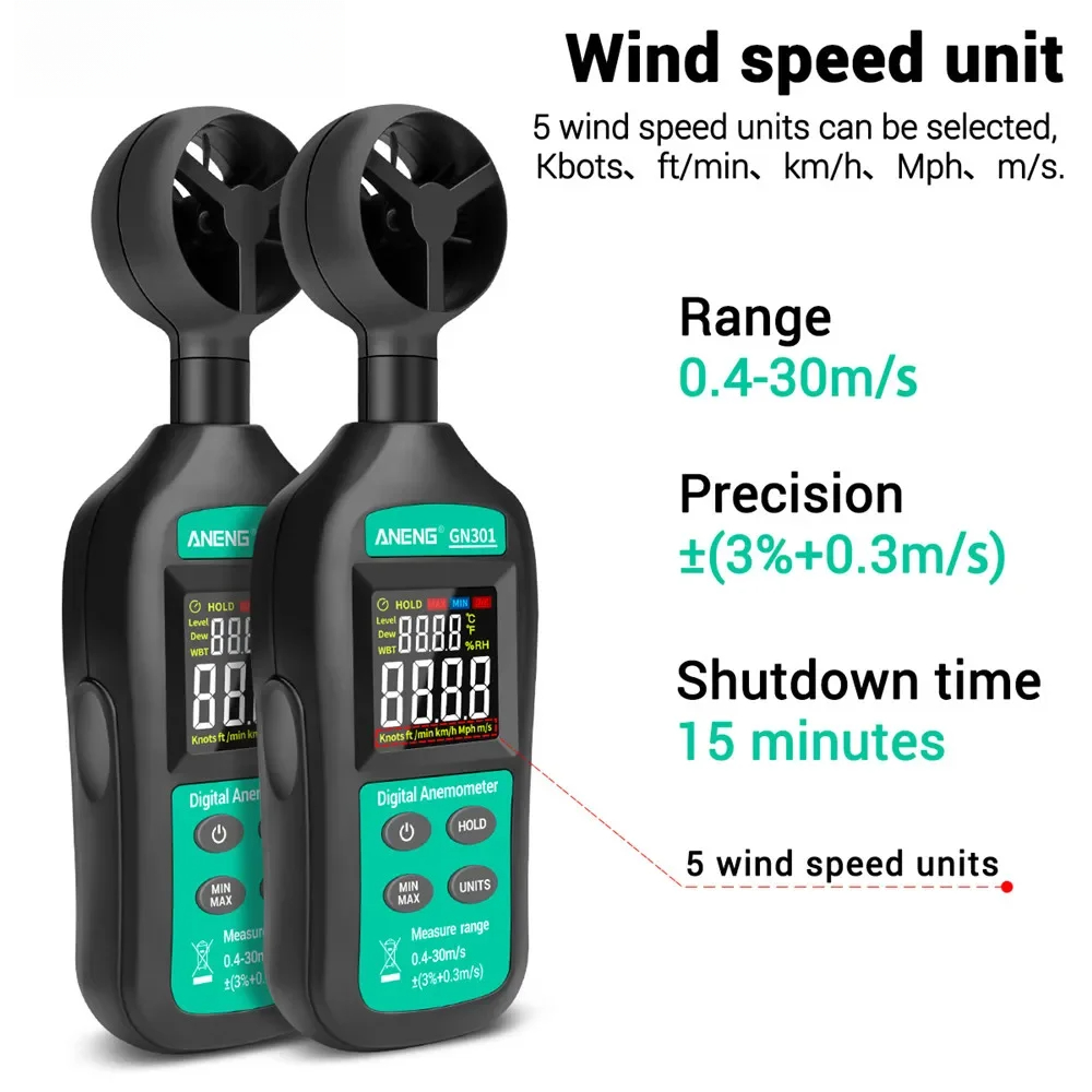 For ANENG GN301 Digital Anemom - Anemometer Wind Speed avaliação e preço