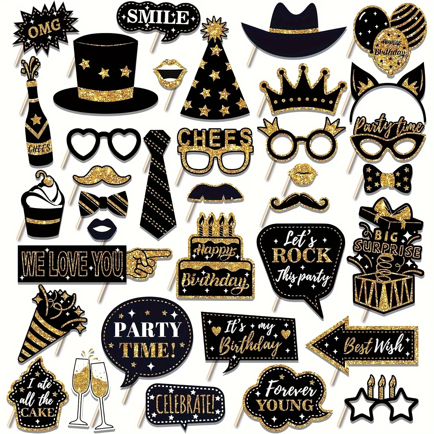 36pcs of Birthday Photo Booth  - Science Of Happiness avaliação e preço