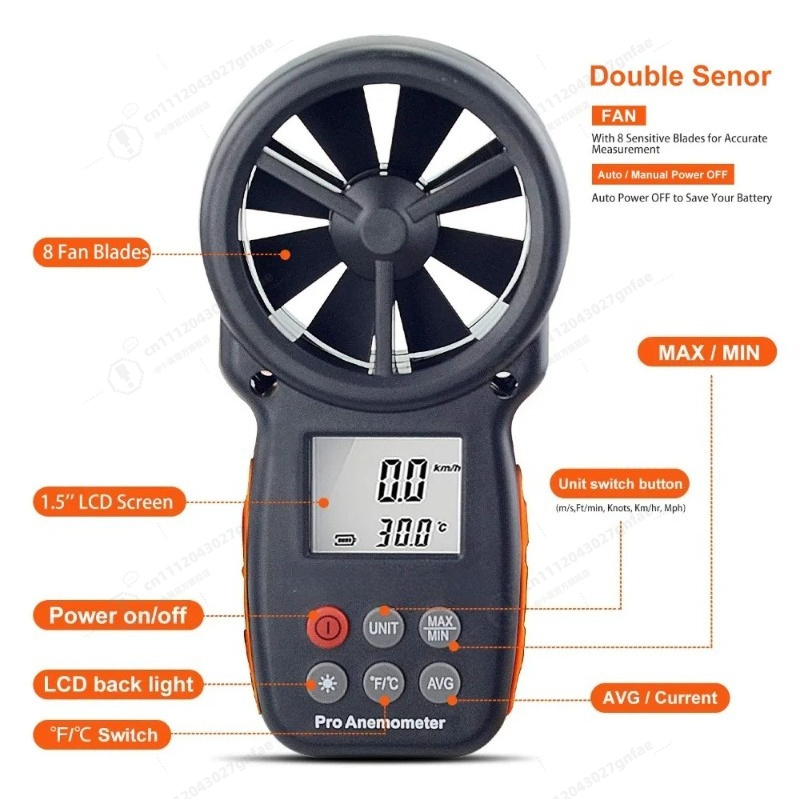 BT-100 Digital Anemometer Hand - Anemometer Wind Speed avaliação e preço