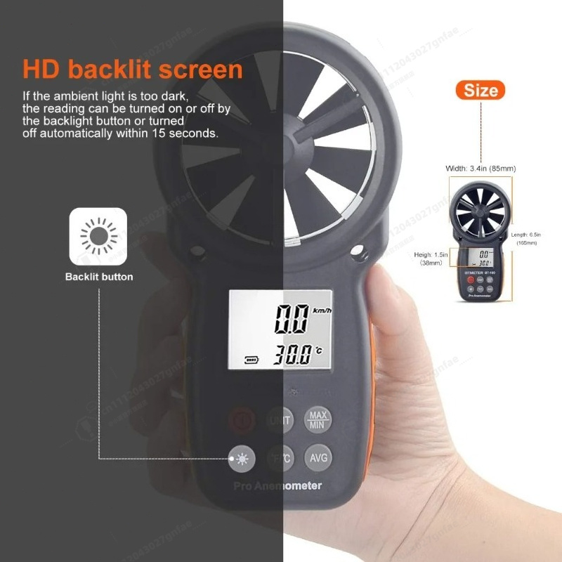 BT-100 Digital Anemometer Hand - Anemometer Wind Speed avaliação e preço