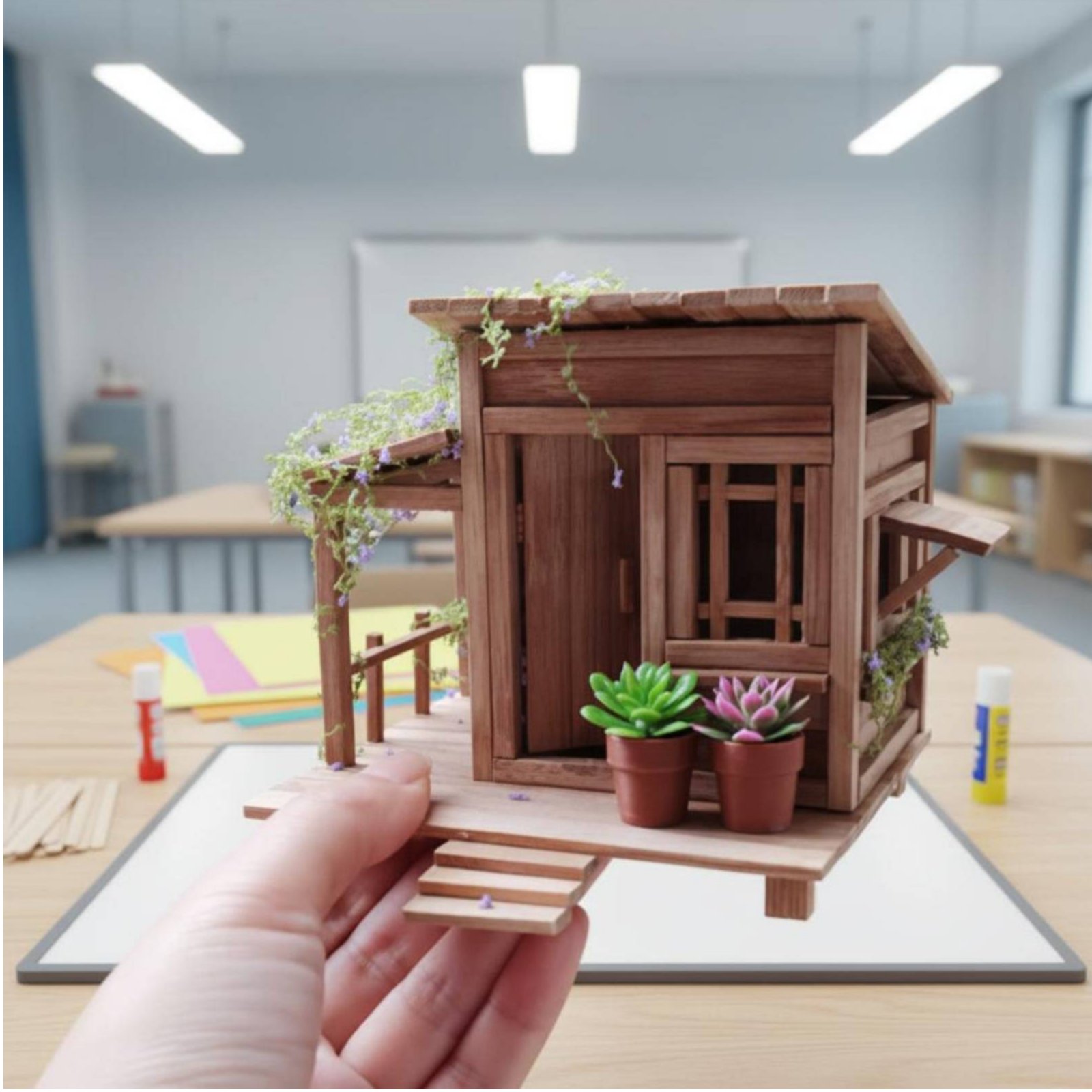 DIY Bamboo House Kit Relaxing  - Science Hobby Kit avaliação e preço