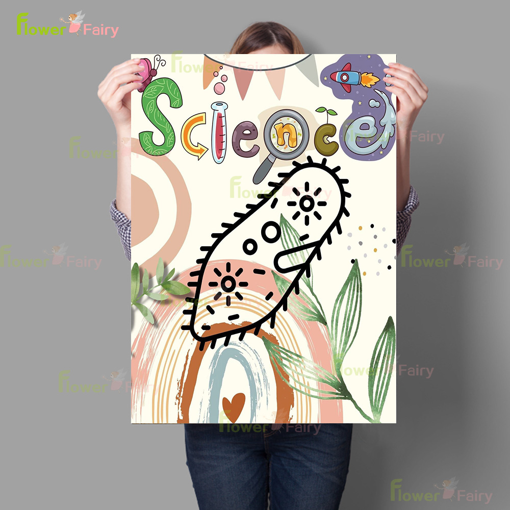 Cartoon Microbiology Watercolo - Science Nursery avaliação e preço