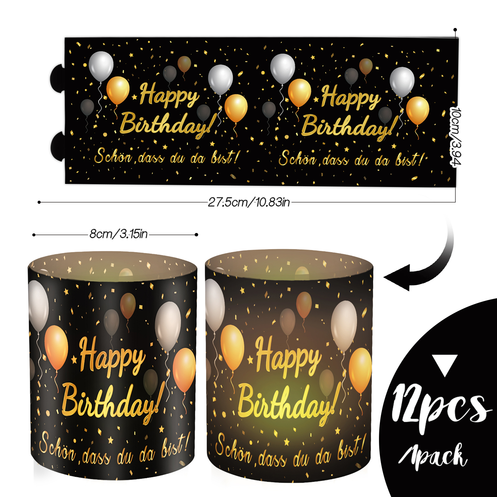 12pcs Happy Birthday Candle Ta - Science Of Happiness avaliação e preço