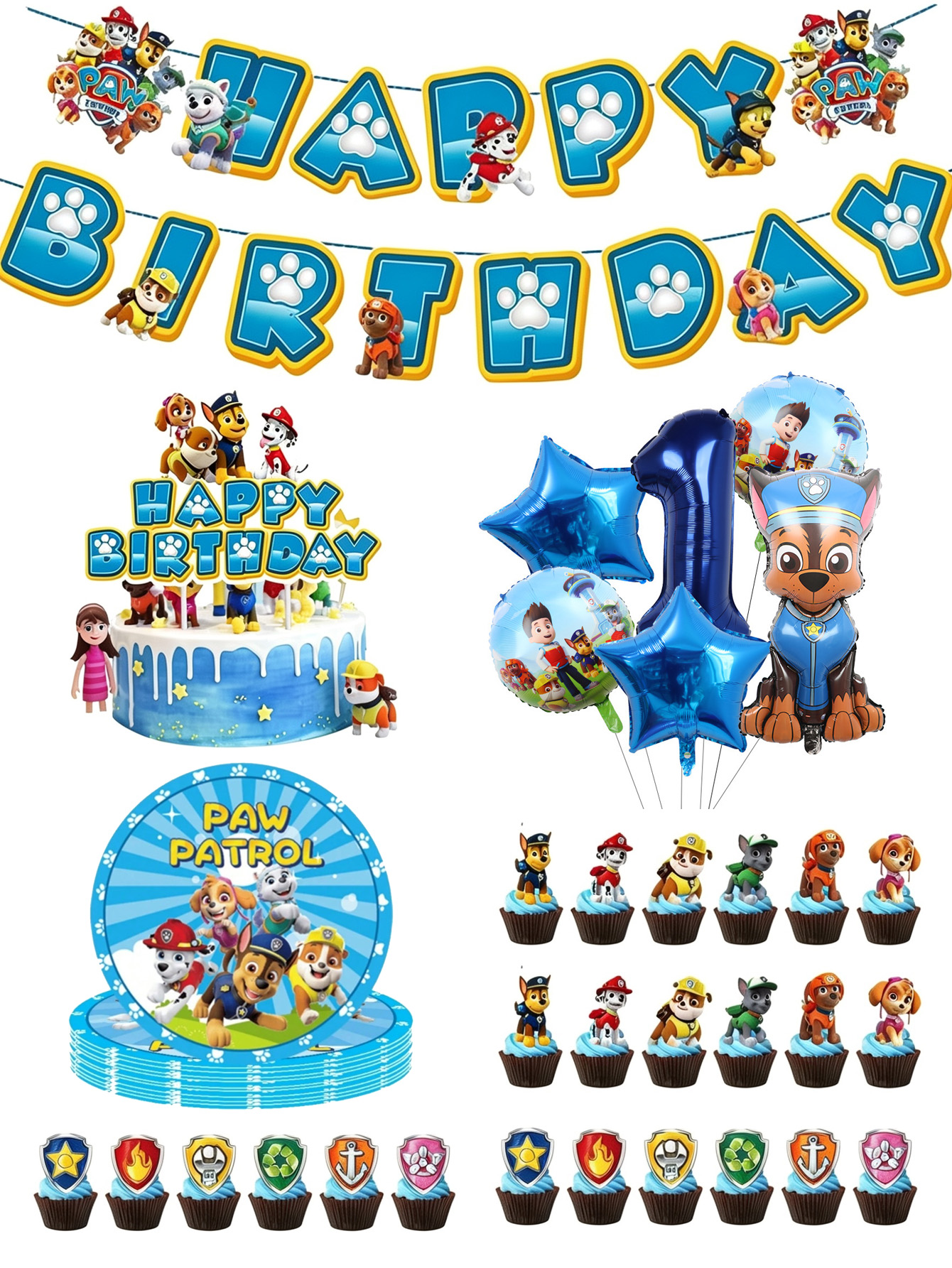 Paw Patrol Birthday Party Deco - Science Of Happiness avaliação e preço