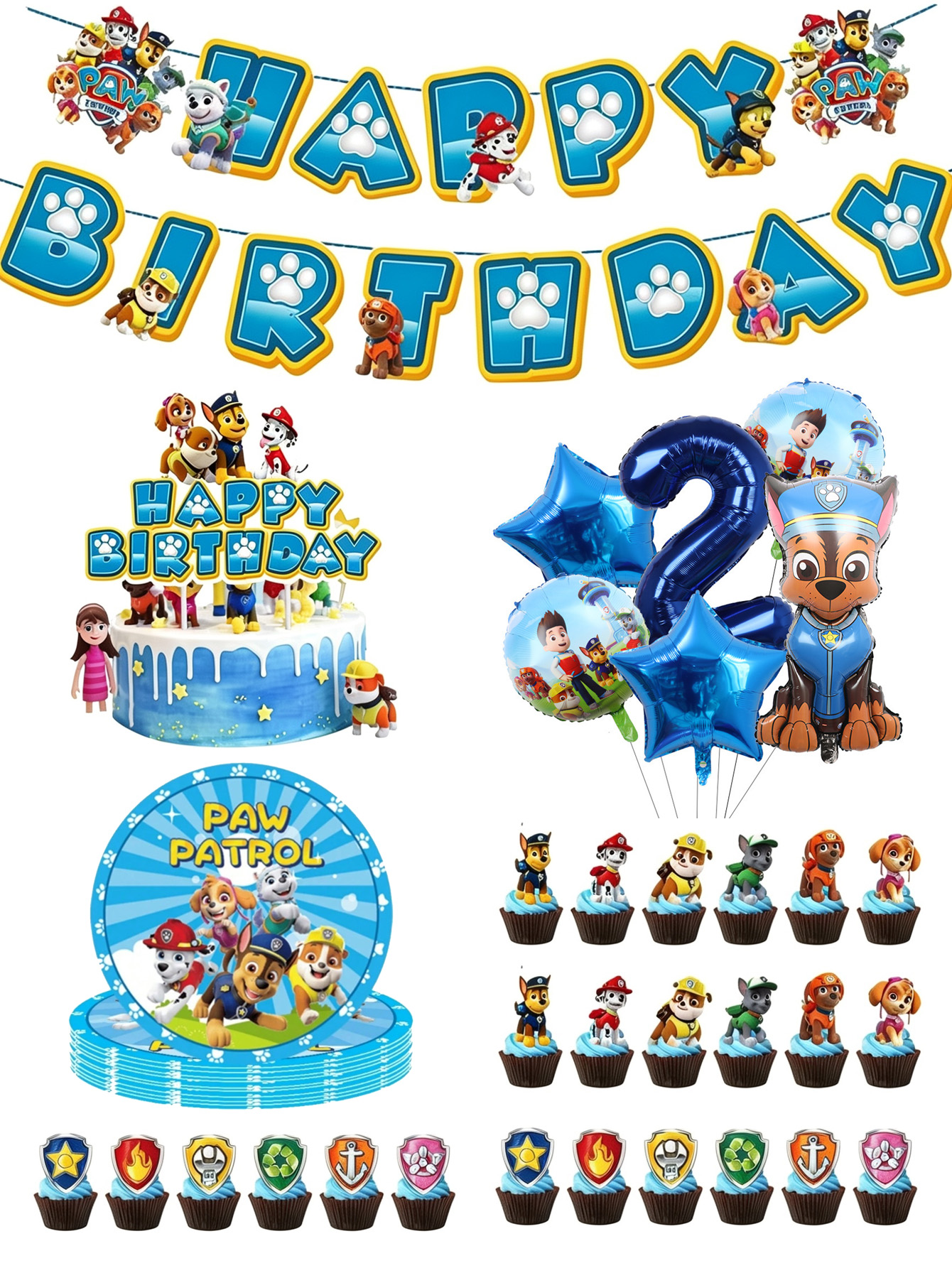 Paw Patrol Birthday Party Deco - Science Of Happiness avaliação e preço