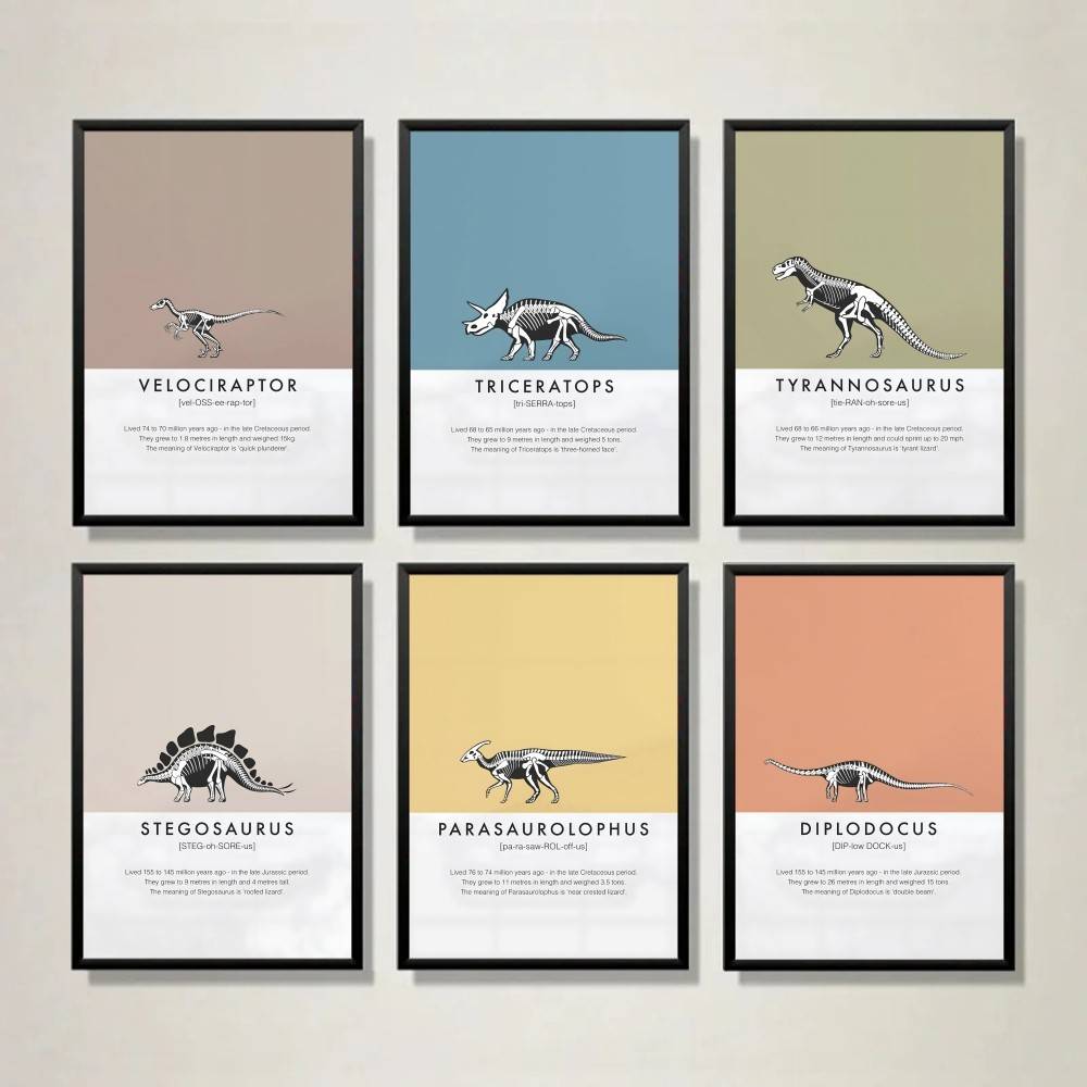 Dinosaur Skeleton Poster Dino  - Science Nursery avaliação e preço