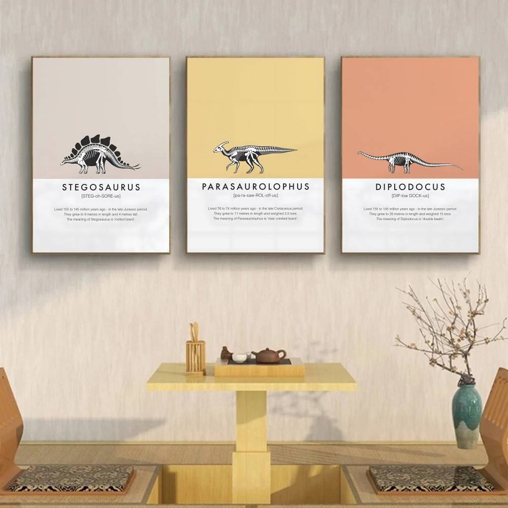 Dinosaur Skeleton Poster Dino  - Science Nursery avaliação e preço